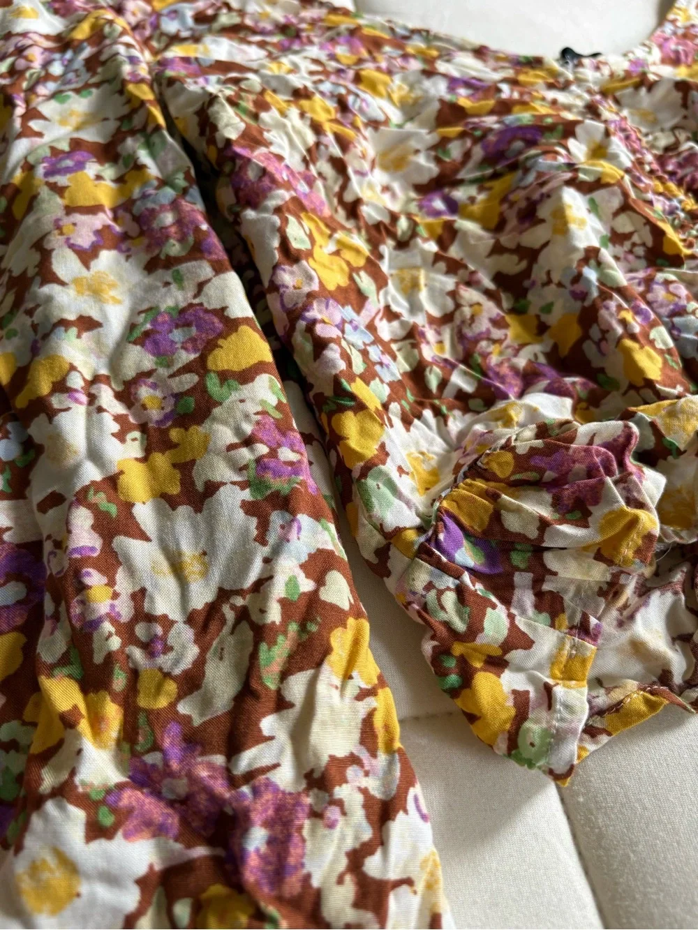 Sanctuary Floral Long Sleeve Crop Top - XL